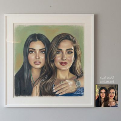 نقاشی چهره دختران ایرانی با مداد رنگی